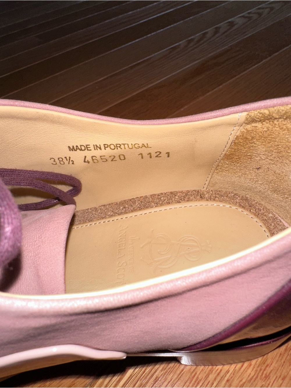 Office of Angela Scott Two-Tone Lace-Up Oxford Shoes — Pink & Burgundy - Picture 3 of 6